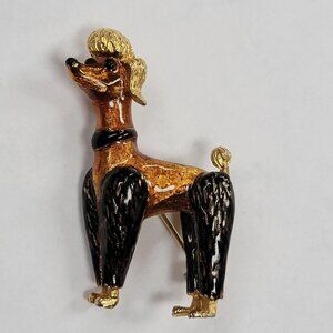 Signed Vintage D'ORLAN Boucher Inventory Poodle Dog Brooch